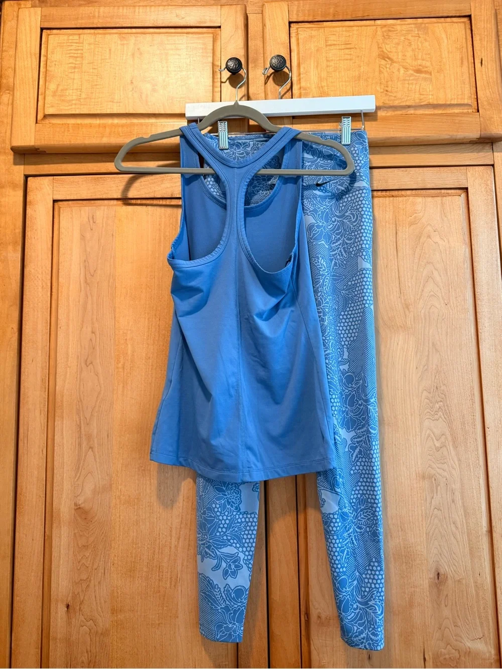 Nike Light Blue Dri-FIT Racerback Tank and Leggings